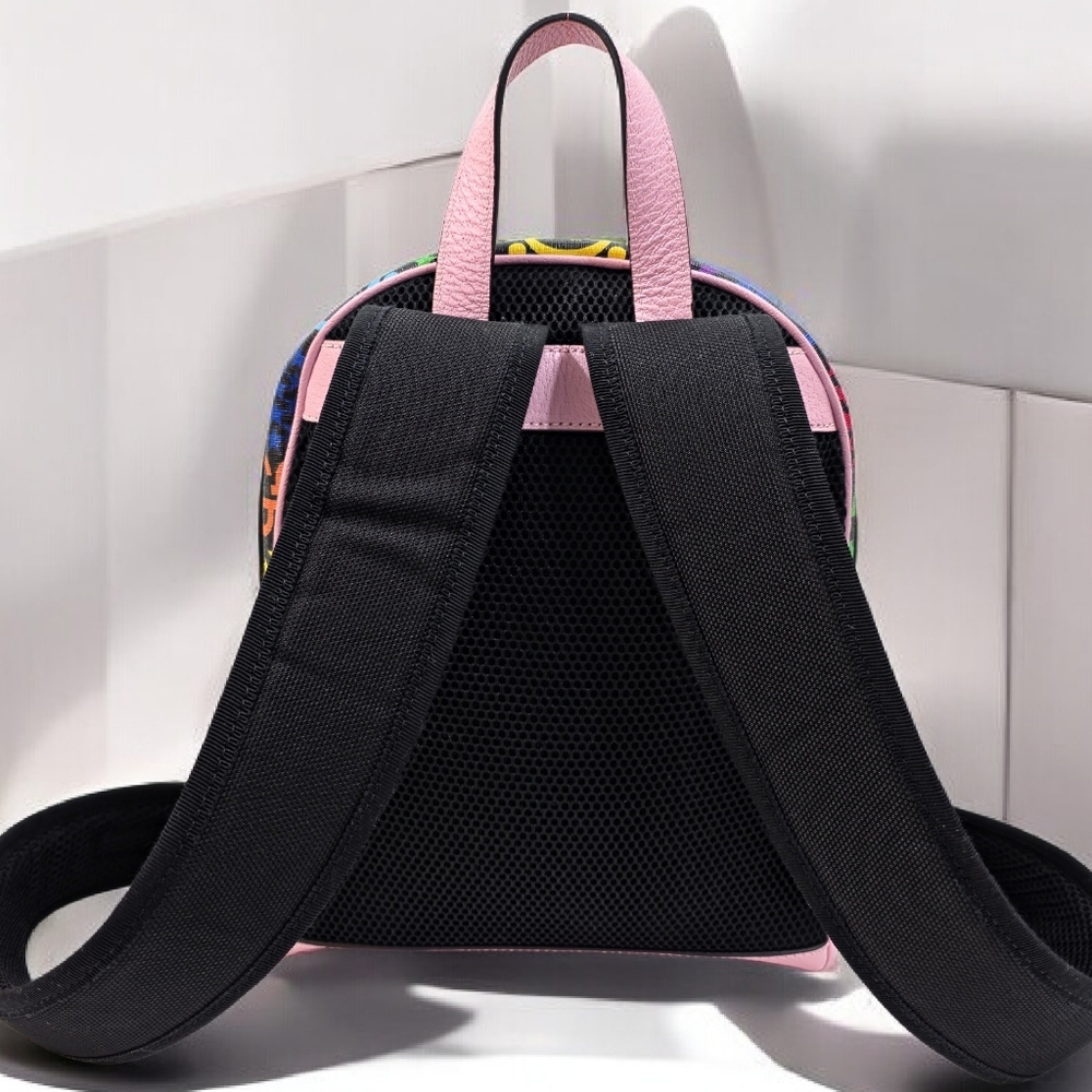 Gucci GG Psychedelic Small Backpack Multicolor Monogram Pink Leather Bag - Picture 8 of 15